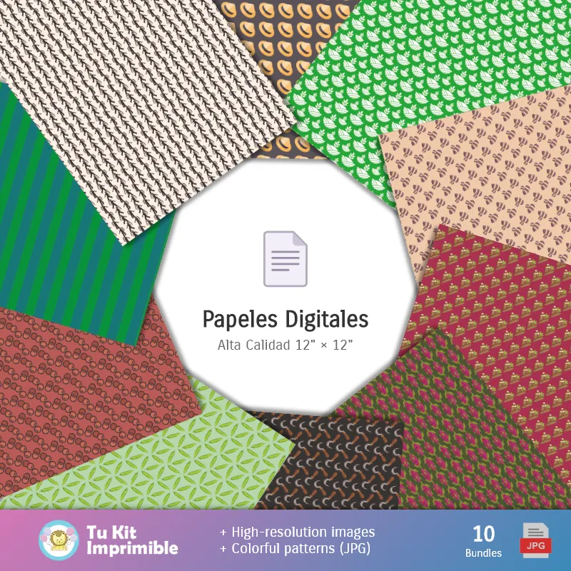 Collages | Campesino Day Funds - Digital Papers for Decoration