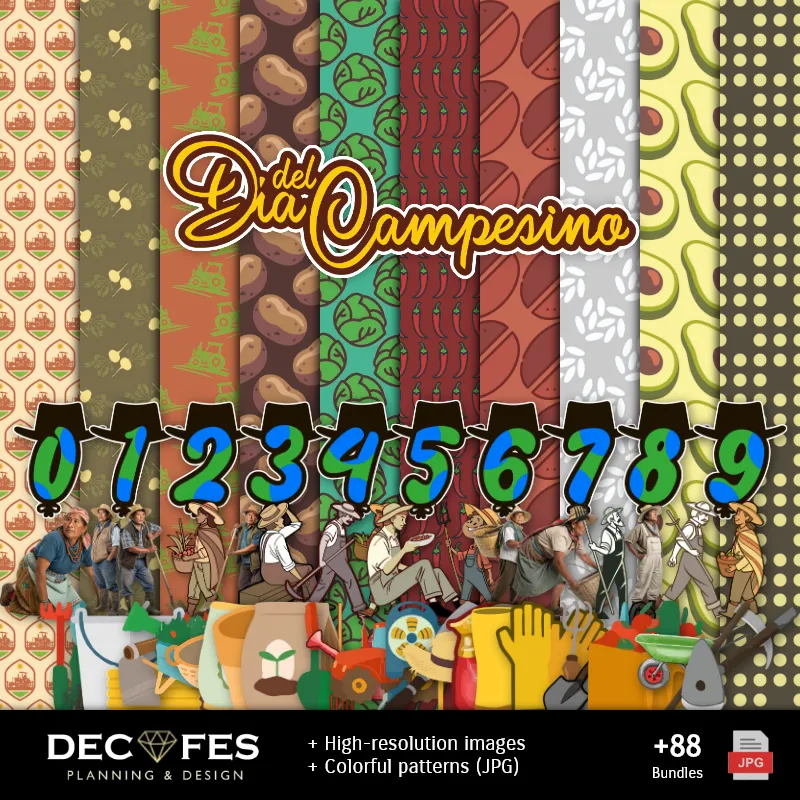 Digital Peasant's Day Paper - Printable for Scrapbook and DIY