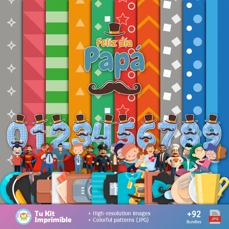 Fundo Dia do Pai - Papel Digital para Decoração