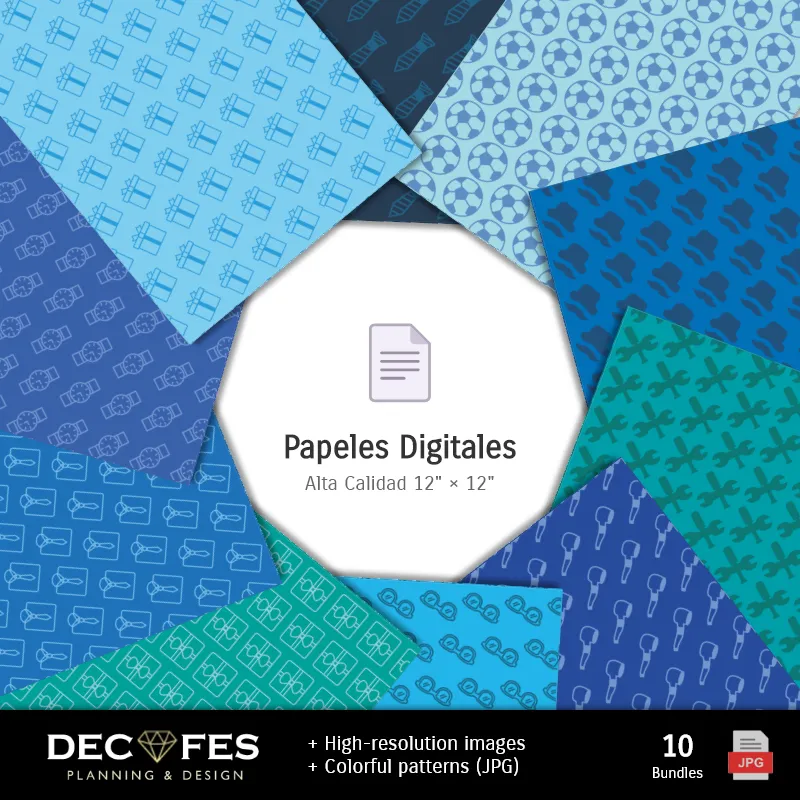 Collages | Journée des Pères en papier numérique - Imprimable pour Scrapbook et bricolage