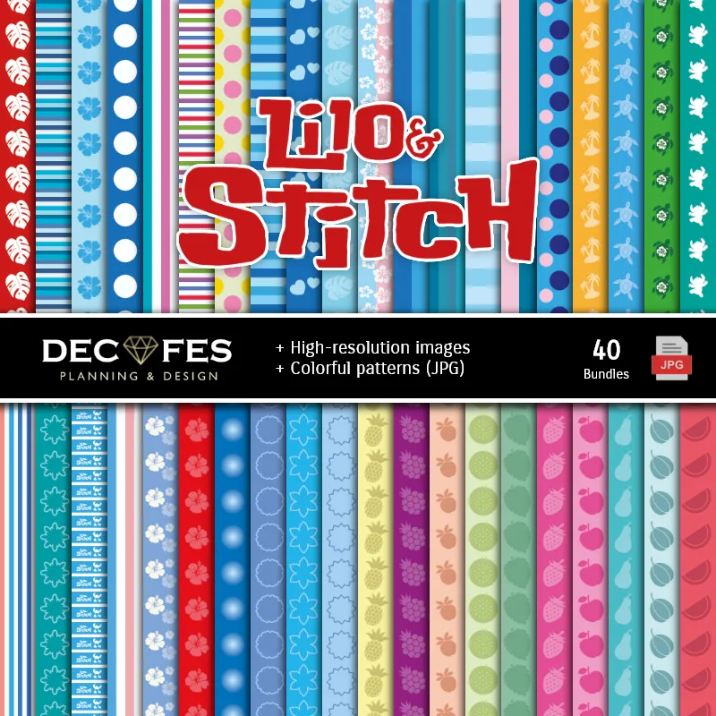 Fondos | Lilo and Stitch Digital Paper Set - Foundations and Scrapbooking