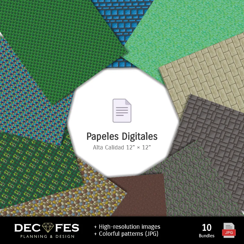 Collages | Minecraft Digital Paper - 可打印为Scrapbook和DIY