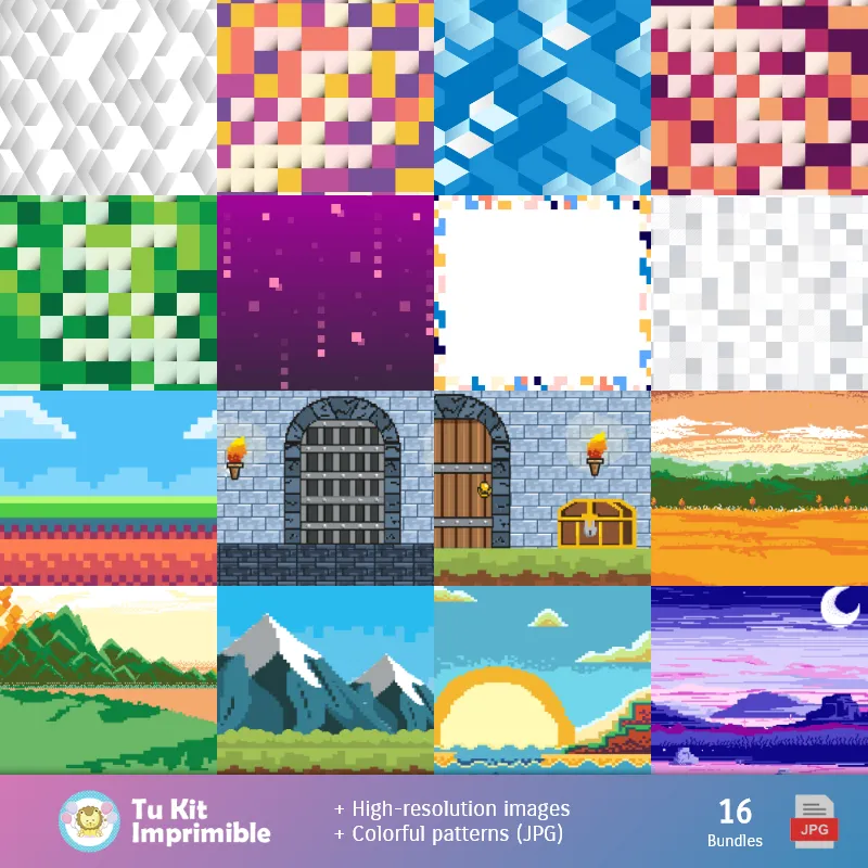Fondos | Modelli e texture Minecraft - Kit Scrapbook e Party