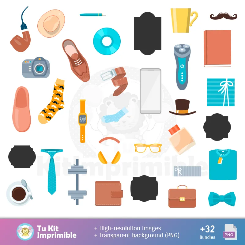 Accesorios | Muster und Texturen Vatertag - Scrapbook und Party Kits