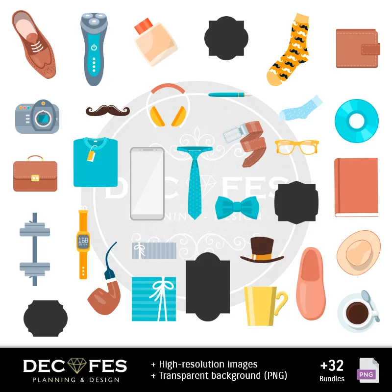 Accesorios | Papel Digital Día del Padre - Imprimibles para Scrapbook y DIY