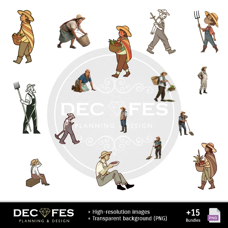 Personajes | Papel Digital Dia do Campesino - Imprimíveis para Scrapbook e DIY