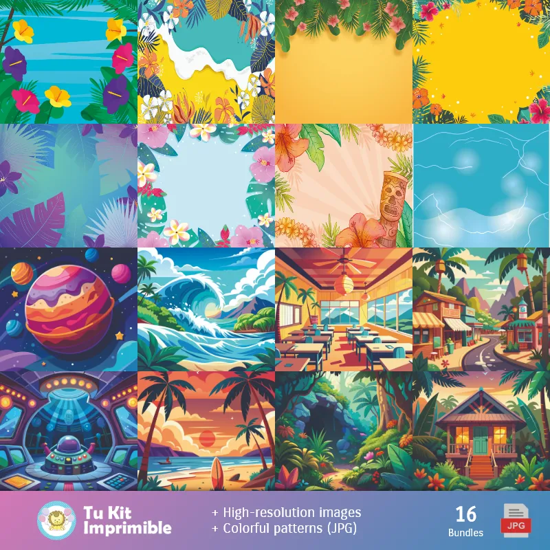 Fondos | Patrones y Texturas Lilo y Stitch - Kits de Scrapbook y Fiestas