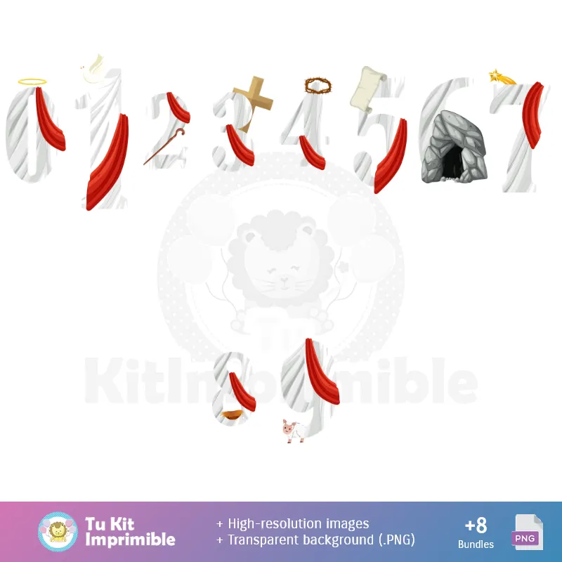 Números Temáticos | Patterns and Textures Easter - Scrapbook and Party Kits