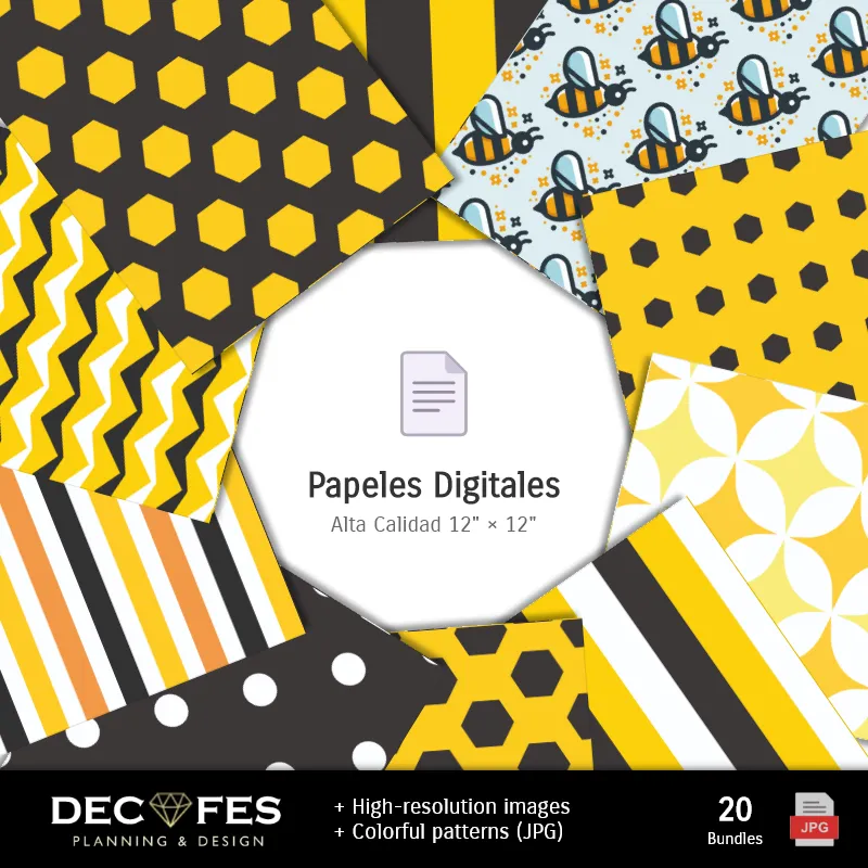 Collages | Scrapbook Abejitas - Diseños Imprimibles para Manualidades