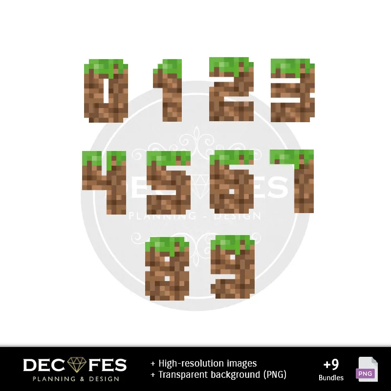 Números Temáticos | Scrapbook Minecraft - Dessins imprimables pour les manuels